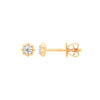 9k Yellow Gold Diamond Ring - 9ct Yellow Gold 0.13ct Diamond Stud Earring - by Hearts Forever Jewellers