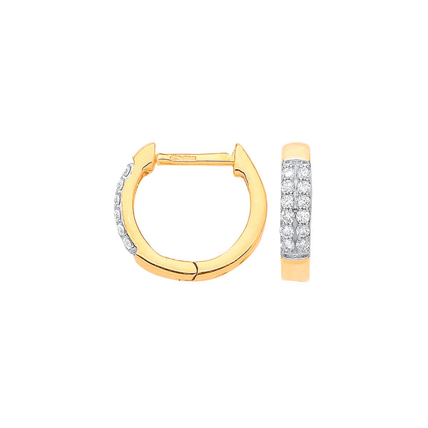 18k Yellow Gold Diamond Ring - 9ct Yellow Gold 0.18ct Diamond Earrings - by Hearts Forever Jewellers