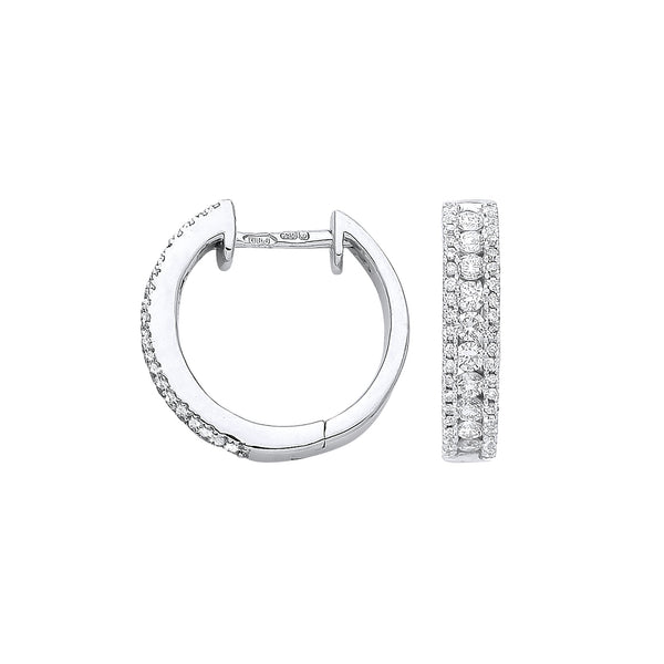 18k Yellow Gold Diamond Ring - 18ct White Gold 0.52ct Diamond Earrings - by Hearts Forever Jewellers