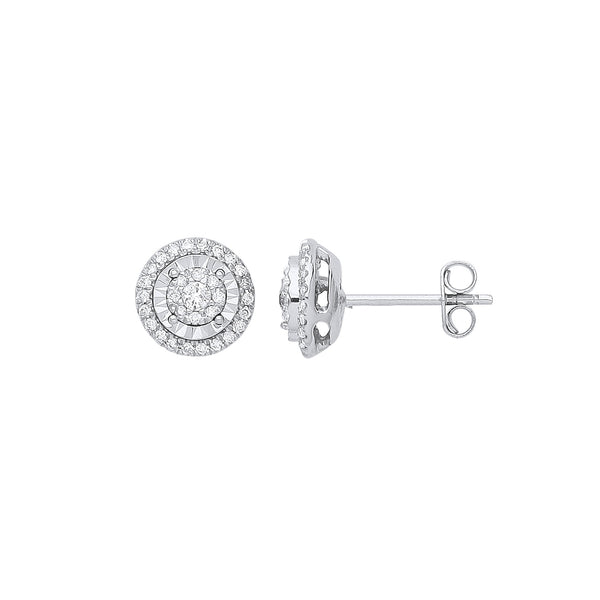9k Yellow Gold Diamond Ring - 9ct White Gold Multi Circles Stud Diamond 0.36ctw Earrings - by Hearts Forever Jewellers