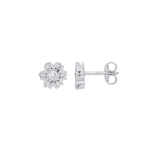 9k Yellow Gold Diamond Ring - 9ct White Gold 0.50ctw Diamond Earrings - by Hearts Forever Jewellers
