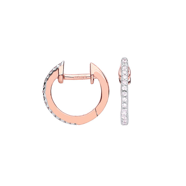 9k Yellow Gold Diamond Ring - 9ct Rose Gold 0.10ct Diamond Earrings - by Hearts Forever Jewellers