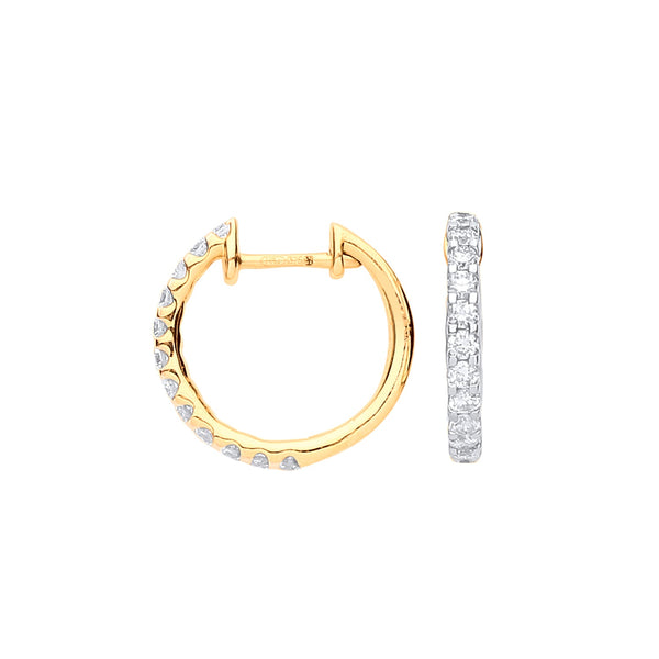 9k Yellow Gold Diamond Ring - 9ct Yellow Gold 0.52ct Diamond Earrings - by Hearts Forever Jewellers