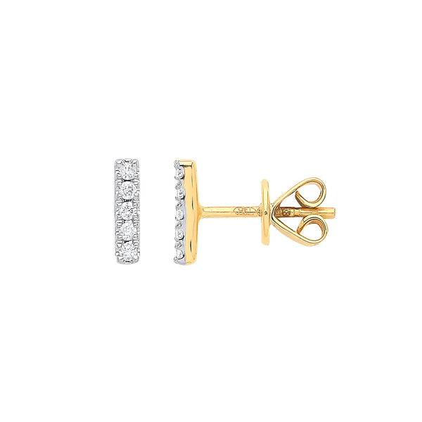 9k Yellow Gold Diamond Ring - 9ct Yellow Gold 0.07ct Diamond Earrings - by Hearts Forever Jewellers