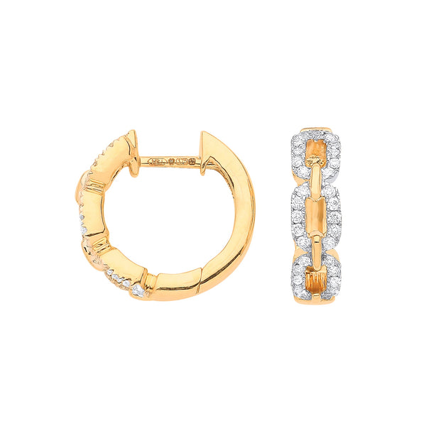 9k Yellow Gold Jewellery - 9ct Yellow Gold 0.25ct Curb Huggies - by Hearts Forever Jewellers