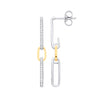18k Yellow Gold Diamond Ring - 9ct White & Yellow Gold 0.18ctw Link Drop Diamond Earrings - by Hearts Forever Jewellers