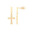 9k Yellow Gold Ring - 9ct Yellow Gold 0.09ctw Cross earrings - by Hearts Forever Jewellers