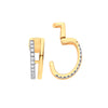 9k Yellow Gold Ring - 9ct Yellow gold 0.08ct single cuff earring - by Hearts Forever Jewellers