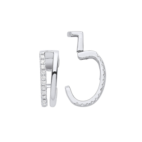 9k Yellow Gold Ring - 9ct White gold 0.08ct single cuff earring - by Hearts Forever Jewellers