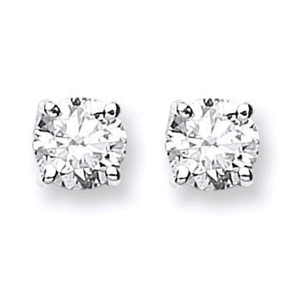 18k Yellow Gold Diamond Ring - 18ct White Gold 1.40 - 1.50ct Claw Set Diamond Stud Earrings - by Hearts Forever Jewellers