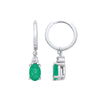 9k Yellow Gold Diamond, Emerald Ring - 9ct White Gold Diamond 0.06ctw & Emerald 0.78ctw Earrings - by Hearts Forever Jewellers