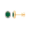 18k Yellow Gold Diamond, Emerald Jewellery - 18ct Yellow Gold 0.12ctw Diamond & 1.45ctw Emerald - by Hearts Forever Jewellers
