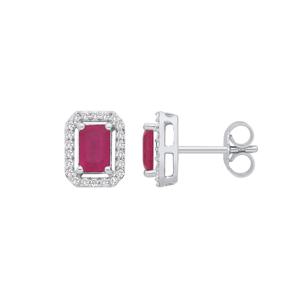 18k Yellow Gold Diamond, Ruby Ring - 18ct White Gold 0.20ctw Diamond & 1.30ctw Ruby Earrings - by Hearts Forever Jewellers