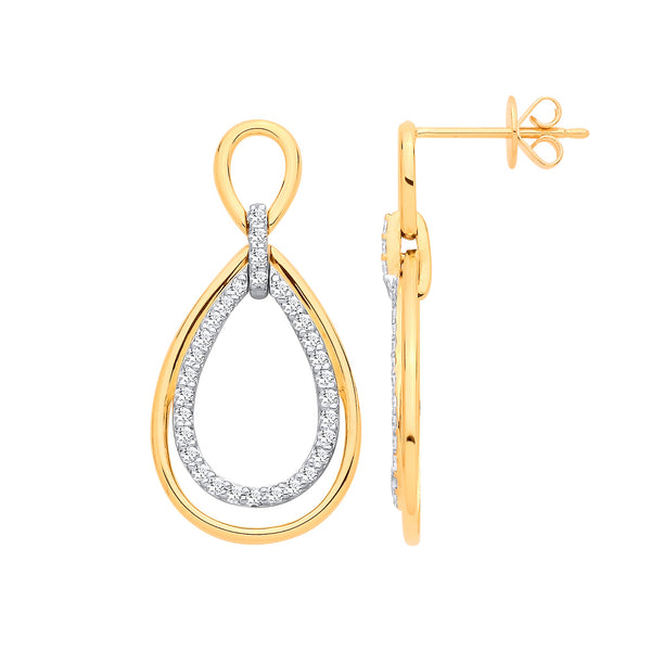 9k Yellow Gold Ring - 9ct Yellow Gold 0.49ctw Drop Earrings - by Hearts Forever Jewellers