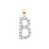 9k Yellow Gold Diamond Jewellery - 9ct Yellow Gold 0.06ct Diamond B Initial - by Hearts Forever Jewellers