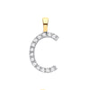 9k Yellow Gold Diamond Jewellery - 9ct Yellow Gold 0.05ct Diamond C Initial - by Hearts Forever Jewellers