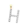 9k Yellow Gold Diamond Jewellery - 9ct Yellow Gold 0.05ct Diamond H Initial - by Hearts Forever Jewellers
