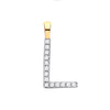 9k Yellow Gold Diamond Jewellery - 9ct Yellow Gold 0.05ct Diamond L Initial - by Hearts Forever Jewellers