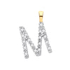 9k Yellow Gold Diamond Jewellery - 9ct Yellow Gold 0.05ct Diamond M Initial - by Hearts Forever Jewellers