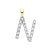 9k Yellow Gold Diamond Jewellery - 9ct Yellow Gold 0.05ct Diamond N Initial - by Hearts Forever Jewellers