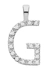 9k Yellow Gold Diamond Jewellery - 9ct White Gold 0.05ct Diamond G Initial - by Hearts Forever Jewellers