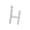 9k Yellow Gold Diamond Jewellery - 9ct White Gold 0.06ct Diamond H Initial - by Hearts Forever Jewellers