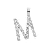 9k Yellow Gold Diamond Jewellery - 9ct White Gold 0.06ct Diamond M Initial - by Hearts Forever Jewellers