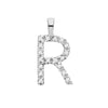9k Yellow Gold Diamond Jewellery - 9ct White Gold 0.06ct Diamond R Initial - by Hearts Forever Jewellers