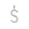 9k Yellow Gold Diamond Jewellery - 9ct White Gold 0.05ct Diamond S Initial - by Hearts Forever Jewellers