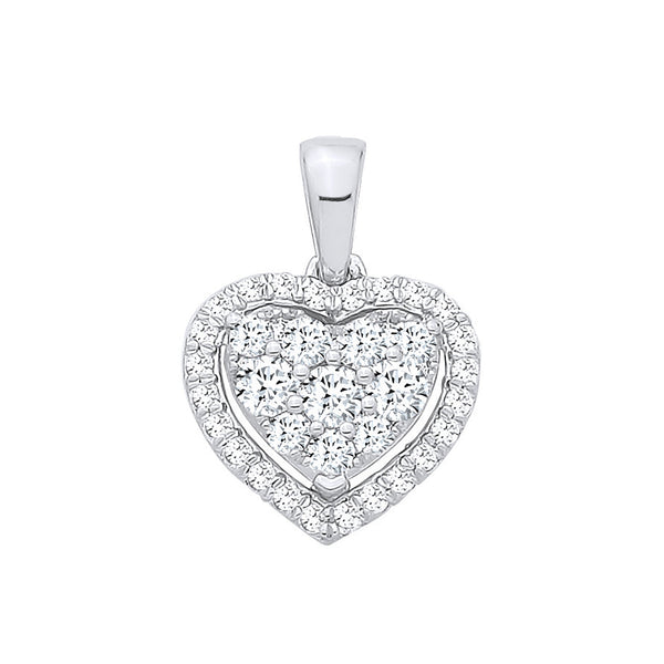 18k Yellow Gold Diamond Necklace - 18ct White Gold 0.40ct Diamond Heart Pendant - by Hearts Forever Jewellers