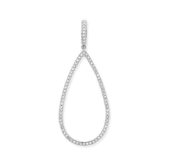 9k Yellow Gold Necklace - 9ct White Gold 0.23ct Pear Shaped Drop Pendant - by Hearts Forever Jewellers
