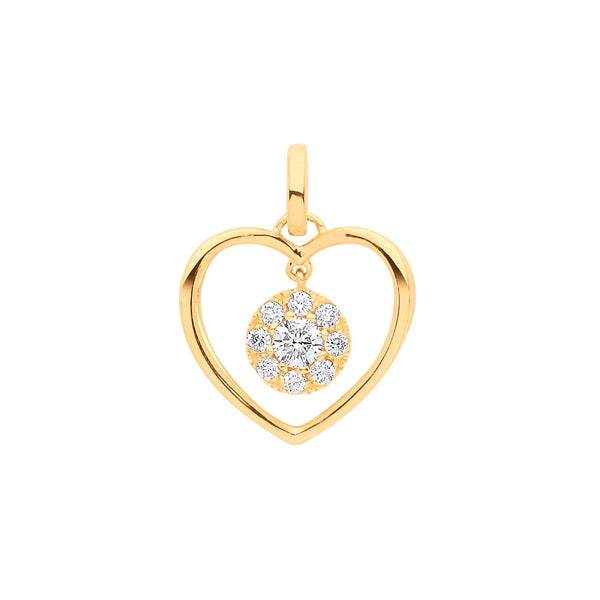9k Yellow Gold Necklace - 9ct Yellow gold 0.30ct Heard shape drop pendant - by Hearts Forever Jewellers