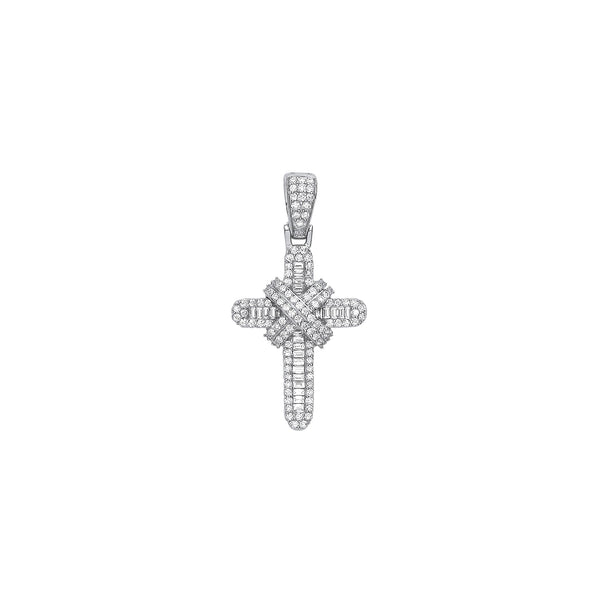 9k Yellow Gold Diamond Jewellery - 9ct White Gold 0.44ct Diamond Cross - by Hearts Forever Jewellers