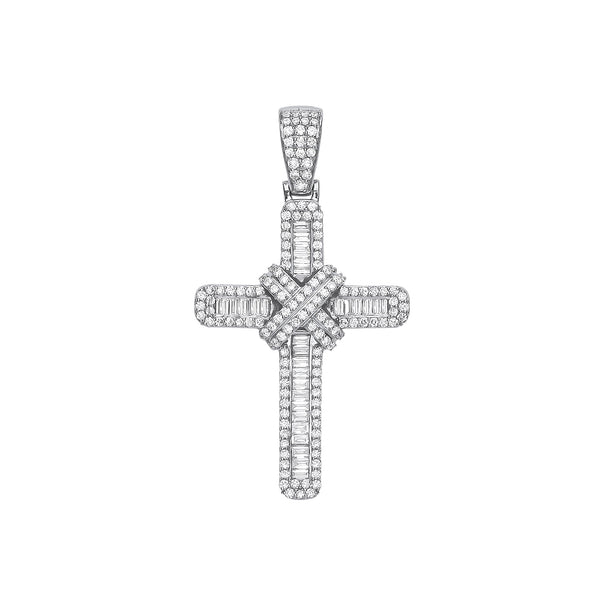 18k Yellow Gold Diamond Jewellery - 18ct White Gold 1.22ct Diamond Cross - by Hearts Forever Jewellers