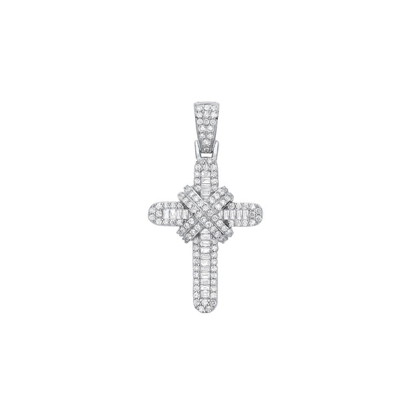 9k Yellow Gold Diamond Jewellery - 9ct White Gold 0.81ct Diamond Cross - by Hearts Forever Jewellers