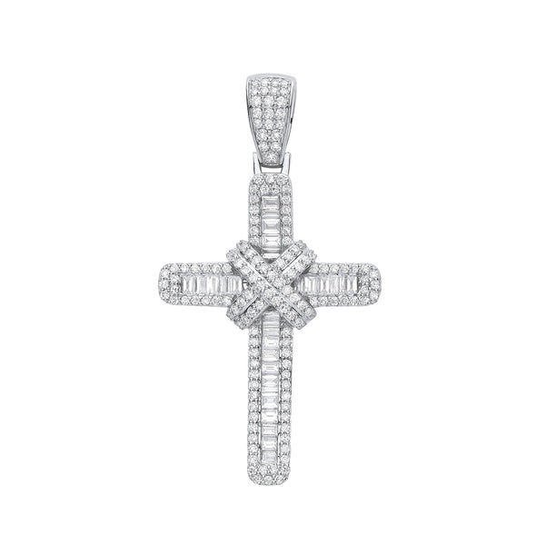 18k Yellow Gold Diamond Jewellery - 18ct White Gold 2.00ct Diamond Cross - by Hearts Forever Jewellers