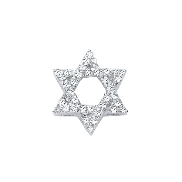 9k Yellow Gold Diamond Necklace - 9ct White Gold 0.10ct Diamonds Star of David Pendant - by Hearts Forever Jewellers