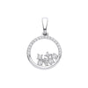 9k Yellow Gold Diamond Necklace - 9ct White Gold 0.14ct Diamond circle pendant - by Hearts Forever Jewellers