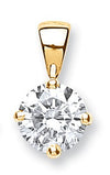 18k Yellow Gold Diamond Necklace - 18ct Yellow Gold 1.00ct Claw Set Diamond Solitaire Pendant - by Hearts Forever Jewellers
