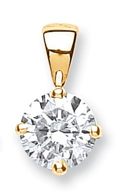 18k Yellow Gold Diamond Necklace - 18ct Yellow Gold 1.00ct Claw Set Diamond Solitaire Pendant - by Hearts Forever Jewellers