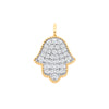 9k Yellow Gold Necklace - 9ct Yellow Gold Hamsa Pendant 0.30ctw - by Hearts Forever Jewellers
