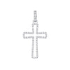 9k Yellow Gold Necklace - 9ct White Gold 0.40ctw Cross Pendant - by Hearts Forever Jewellers