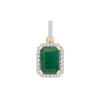 18k Yellow Gold Diamond, Emerald Necklace - 18ct Yellow Gold Diamond: 0.10ctw & Emerald 0.95ctw Pendant - by Hearts Forever Jewellers