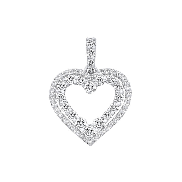9k Yellow Gold Necklace - 9ct White Gold 0.50ctw Heart Pendant - by Hearts Forever Jewellers