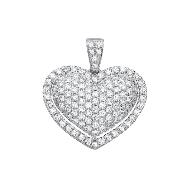 18k Yellow Gold Necklace - 18ct White Gold 2.00ctw Heart Pendant - by Hearts Forever Jewellers
