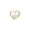 9k Yellow Gold Diamond Necklace - 9ct Yellow Gold & Diamond Double Heart Pendant - by Hearts Forever Jewellers