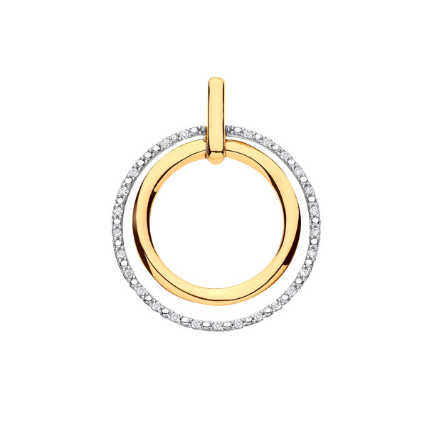 9k Yellow Gold Necklace - 9ct Yellow Gold 0.10ctw Circle of Life Pendant - by Hearts Forever Jewellers