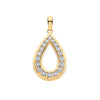 9k Yellow Gold Necklace - 9ct Yellow Gold 0.16ctw Pear Shaped Pendant - by Hearts Forever Jewellers