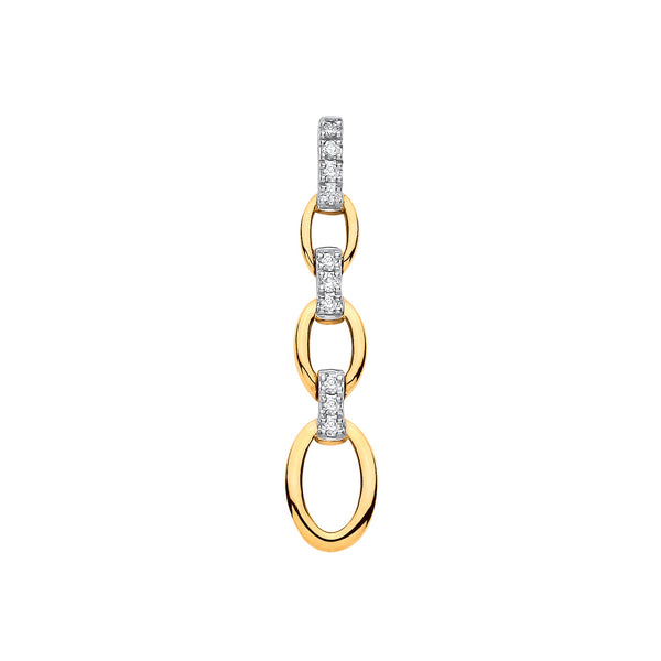 9k Yellow Gold Necklace - 9ct Yellow Gold 0.10ctw Drop Pendant - by Hearts Forever Jewellers