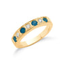 18k Yellow Gold Diamond, Sapphire Ring - 18ct Yellow Gold 0.15ct Diamond & 0.80ct Blue Sapphire Eternity Ring - by Hearts Forever Jewellers